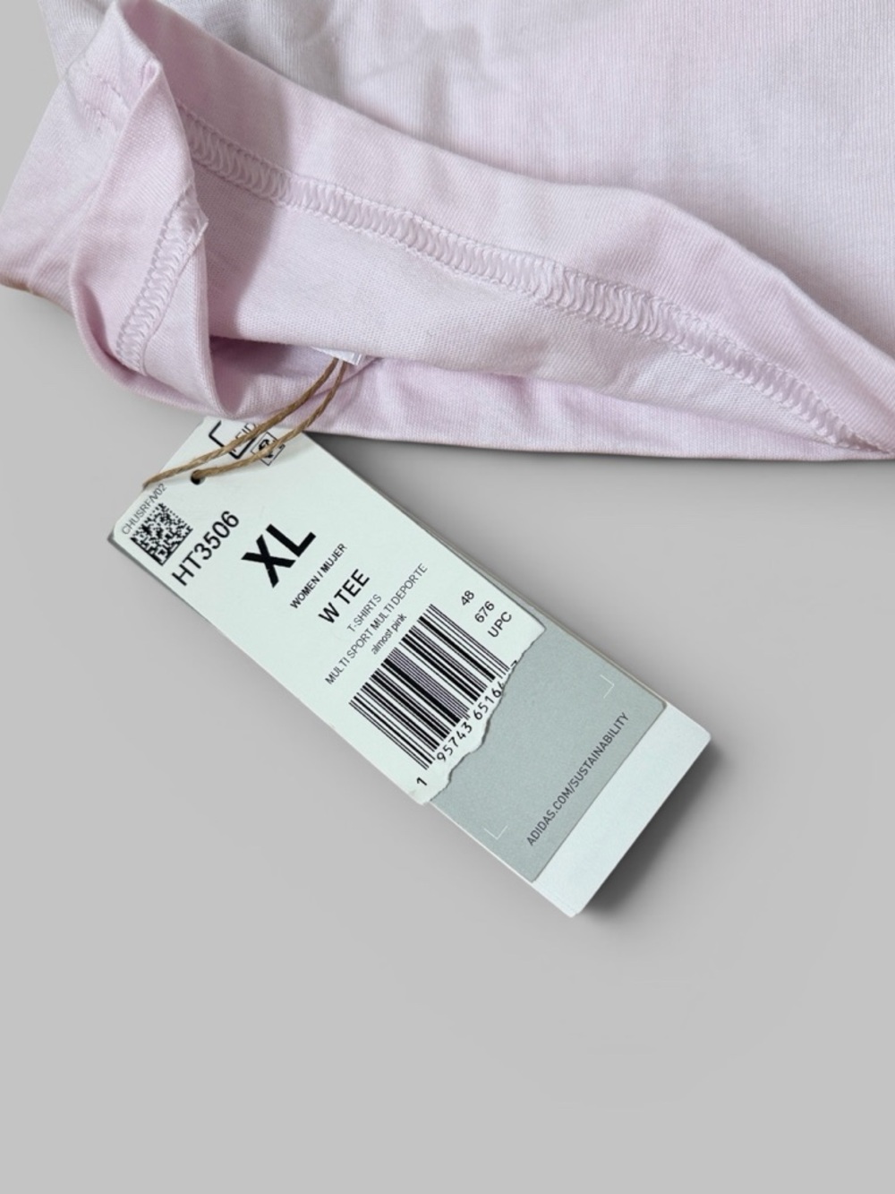 Adidas Light Pink Cropped T-Shirt - Picture 2 of 6